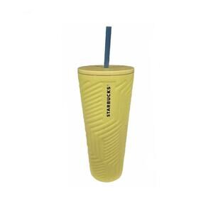 Starbucks Neon Yellow Stainless Steel Touch Tumbler 2024 Straw Winter Angular